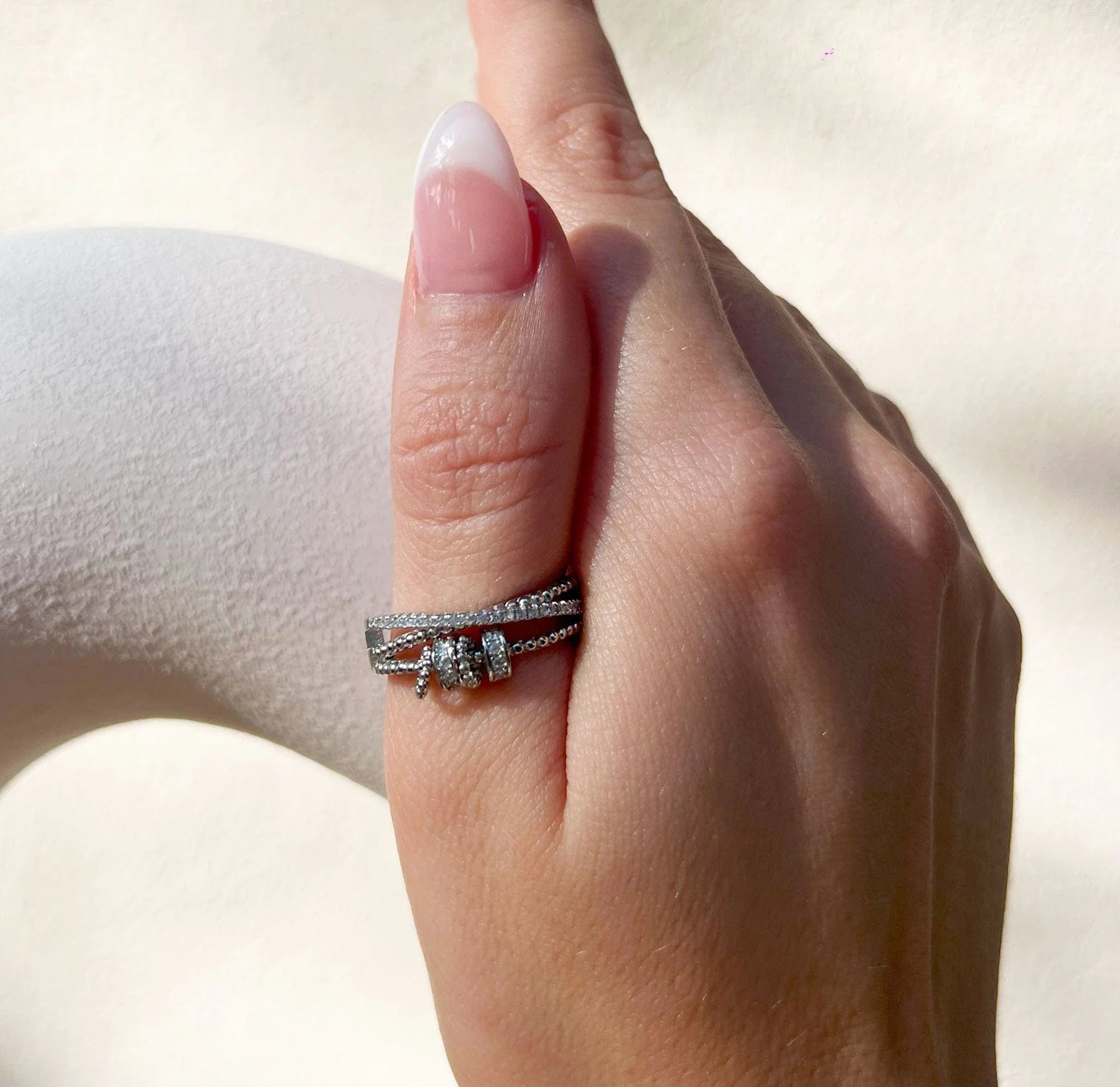 925 Ayar Gümüş Serenity Kayar Endişe Yüzüğü